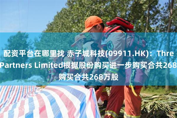 配资平台在哪里找 赤子城科技(09911.HK)：Three D Partners Limited根据股份购买进一步购买合共268万股